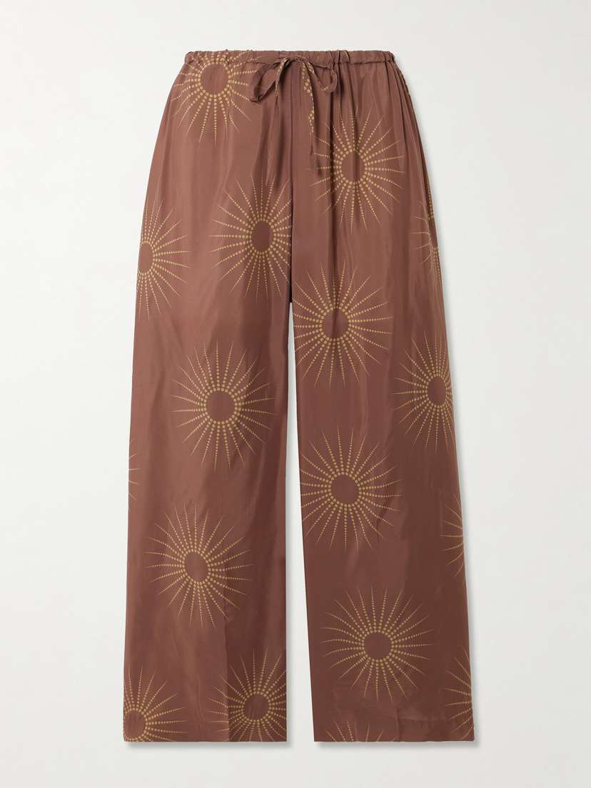 Dries Van Noten Printed Crepe De Chine Pants