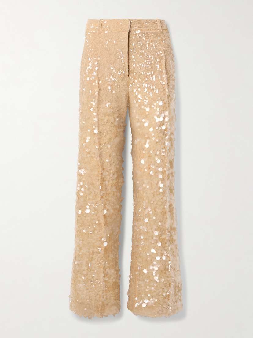 Rabanne Paillette-embellished Tulle Straight-leg Pants