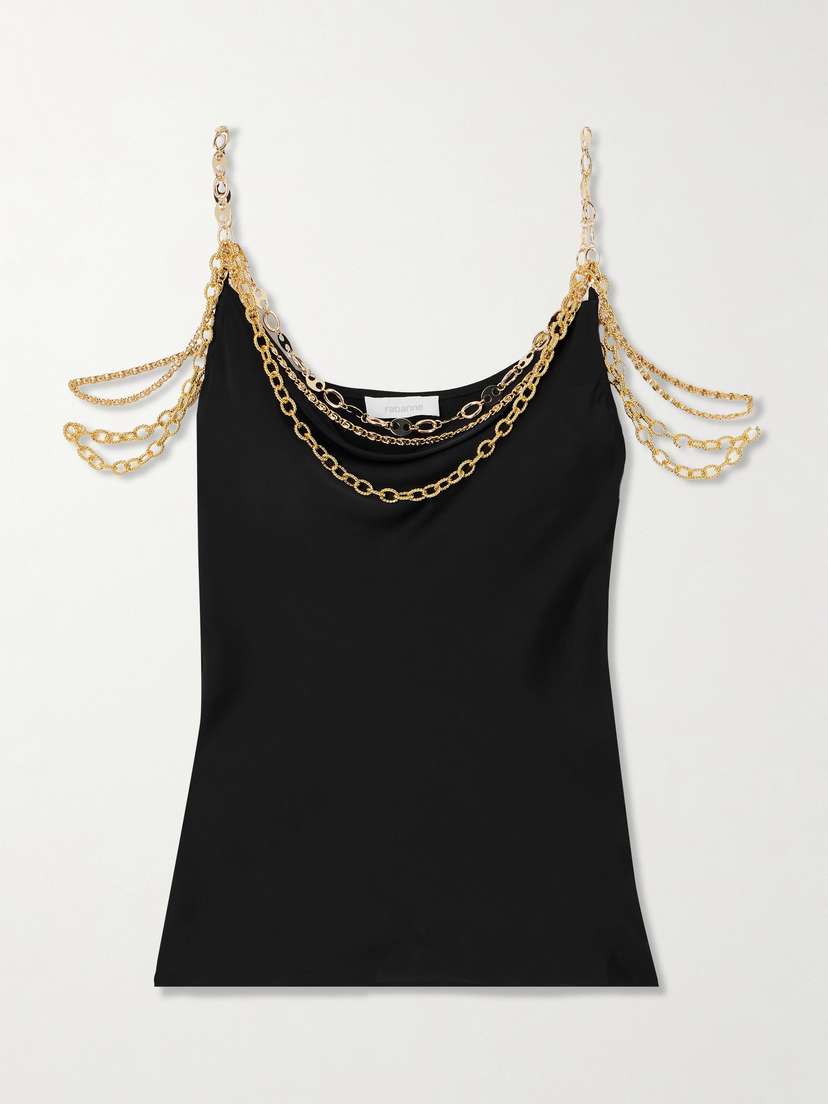 Rabanne Chain-embellished Satin-twill Top