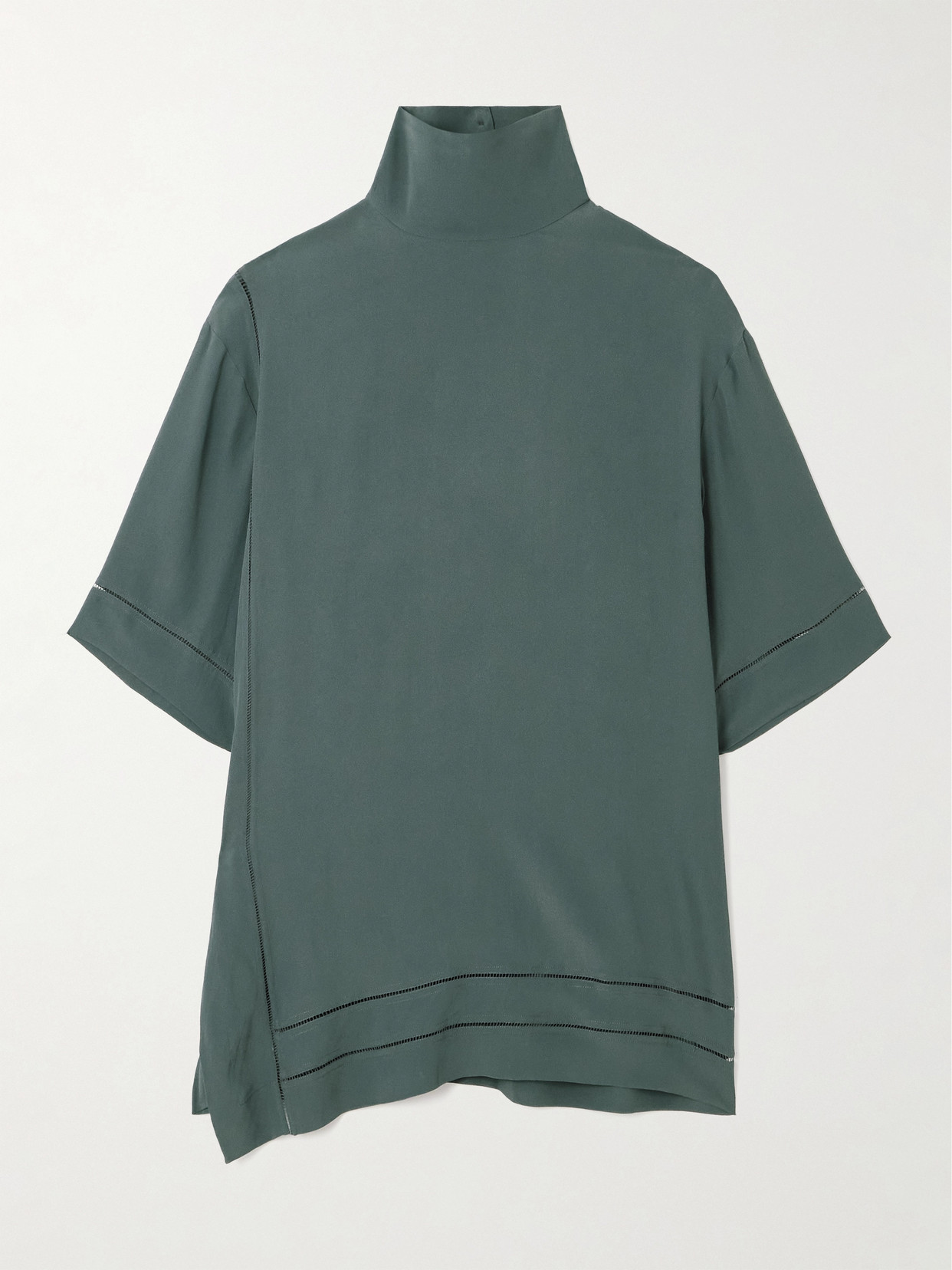 Dries Van Noten Crepe De Chine T-shirt In Green