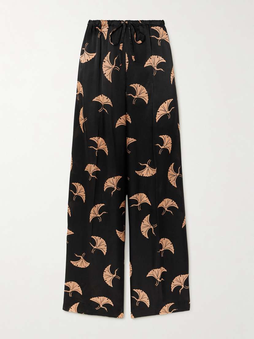 Dries Van Noten Printed Silk-satin Pants