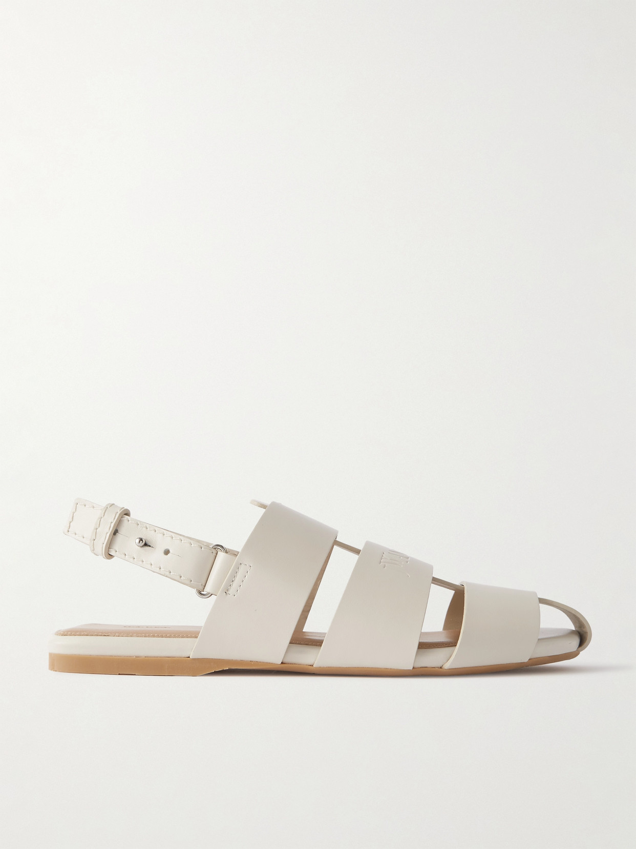 Shop Jw Anderson Fisherman Embossed Leather Sandals In Ivory