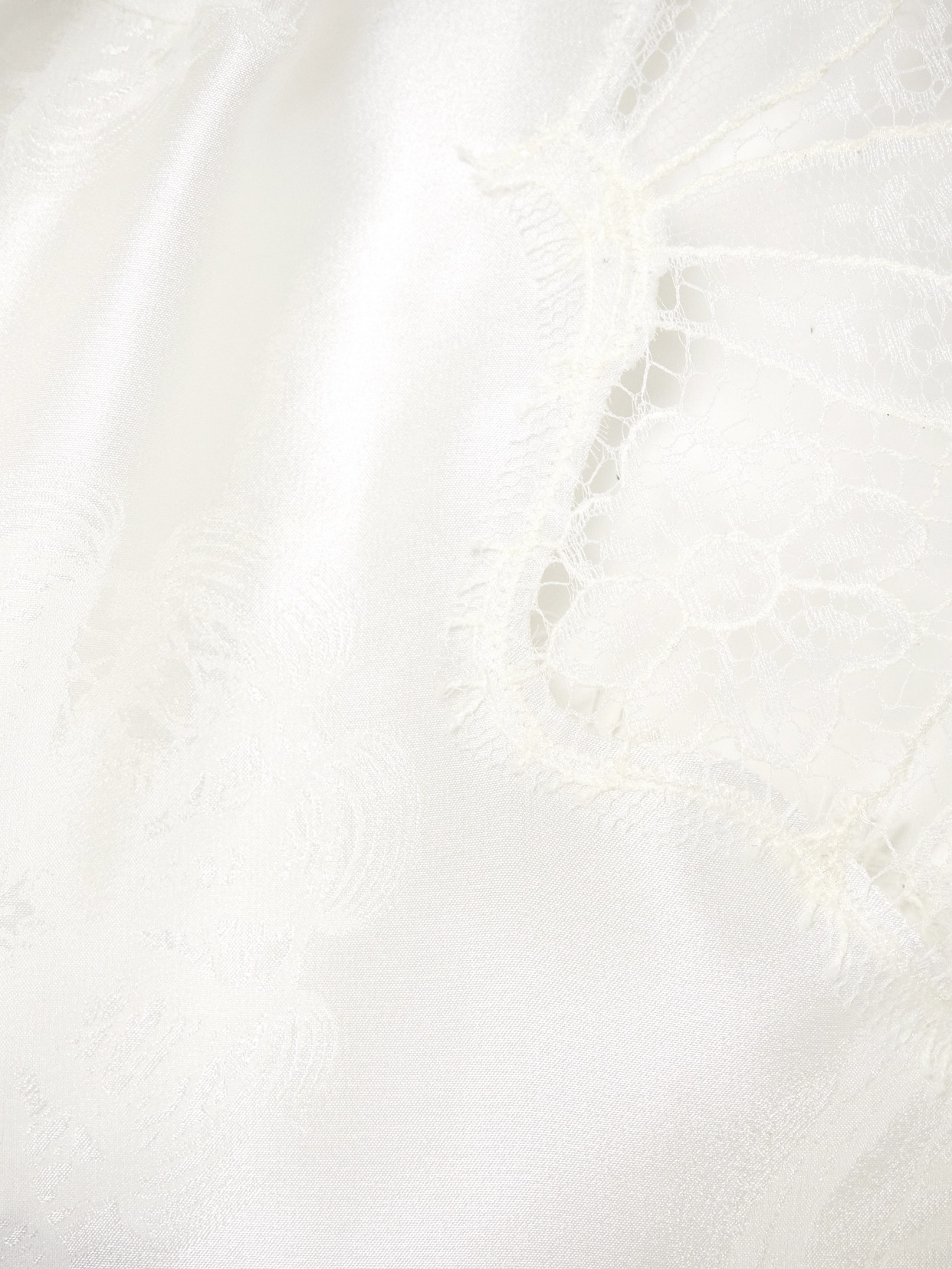 Coperni Printed Lace-trimmed Satin-jacquard Midi Dress In White