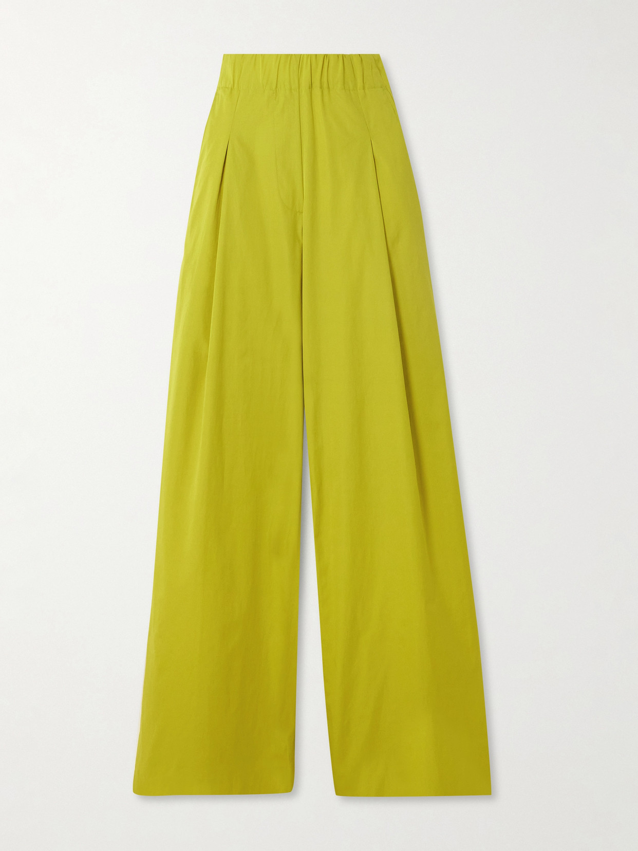 パンツ 90s~ DRIES VAN NOTEN wide cotton slacks Dries Van Noten Pleated Cotton Wide-leg Pants In Yellow | ModeSens