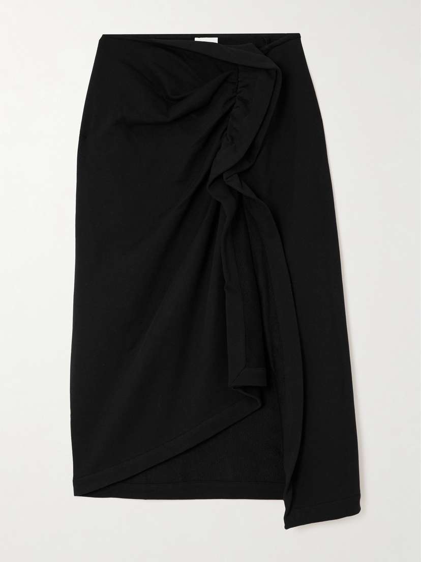 Dries Van Noten Ruffled Cotton Midi Skirt