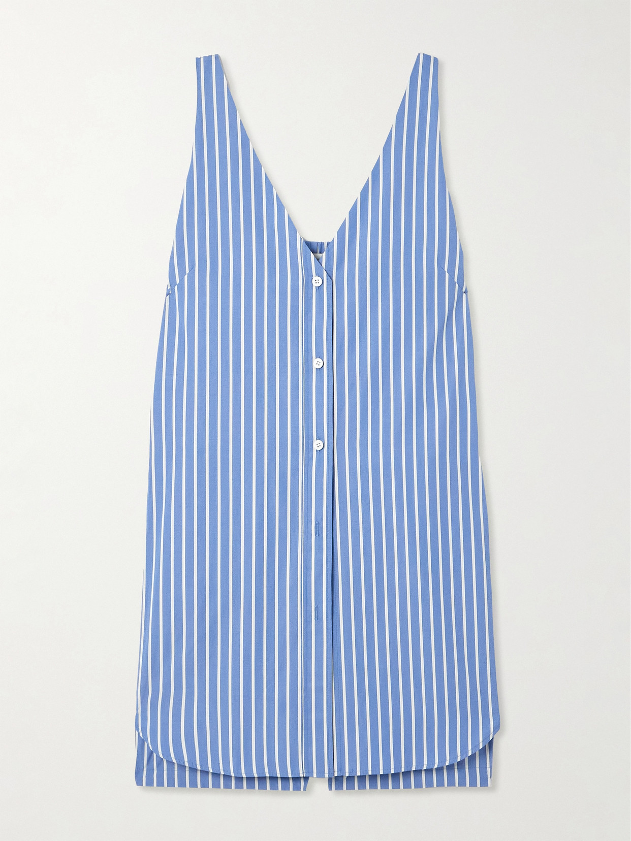 Dries Van Noten Layered Striped Cotton-poplin Playsuit In Blue