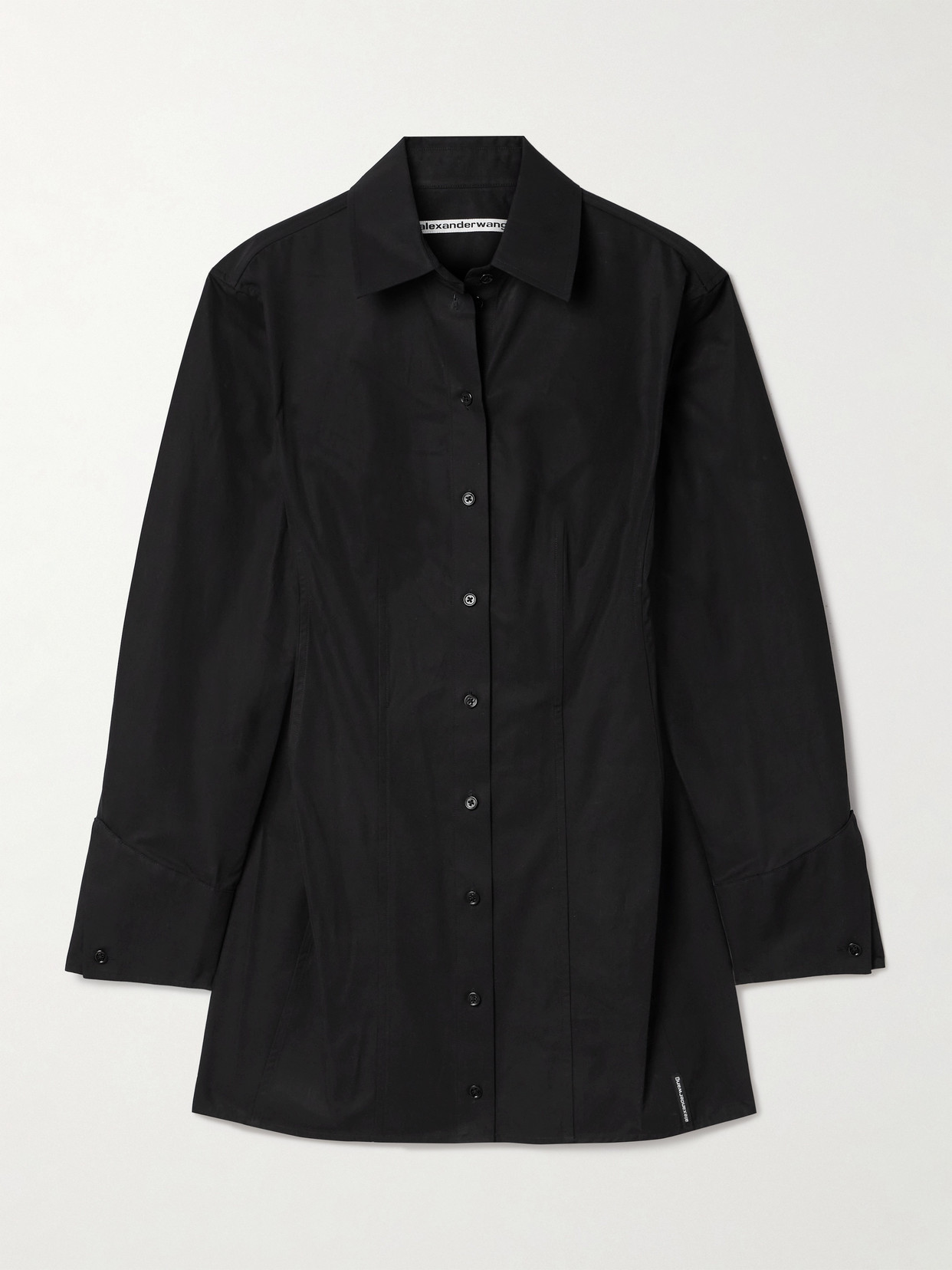 Alexander Wang Cotton-poplin Mini Shirt Dress In Black