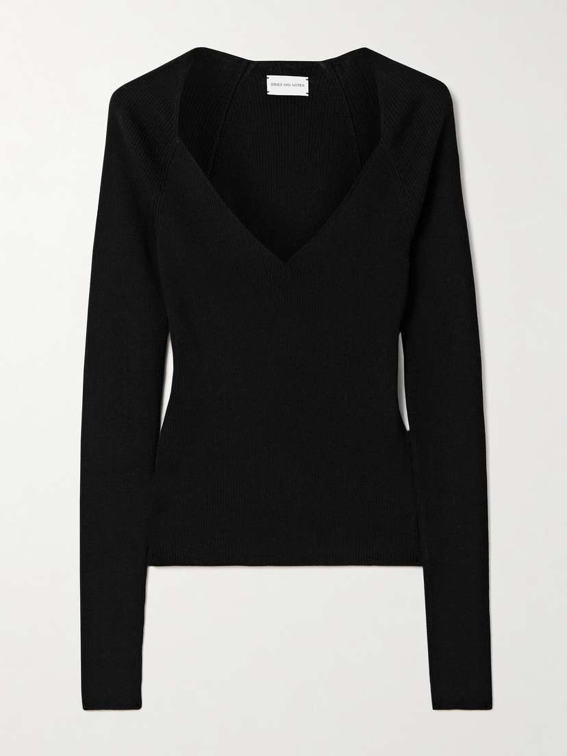 Dries Van Noten Ribbed Merino Wool Sweater