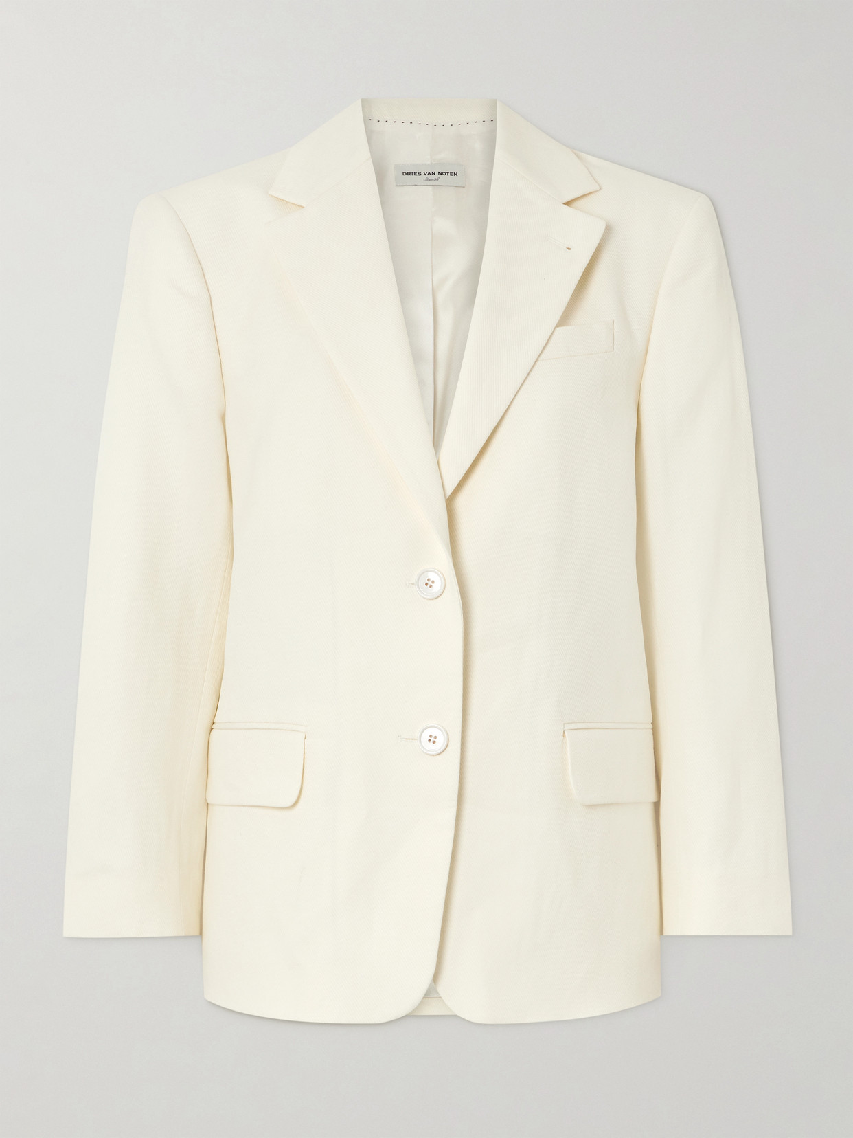 Dries Van Noten Twill Blazer In White