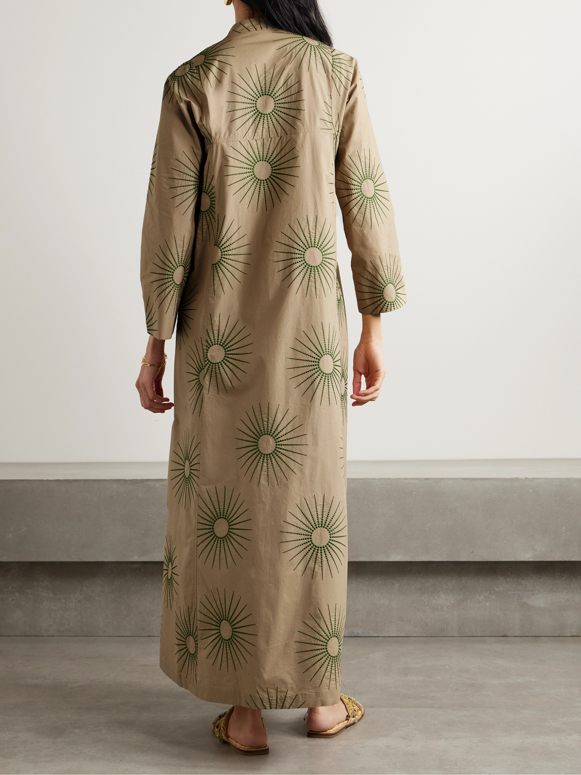 Dries Van Noten Embroidered cotton-poplin maxi dress