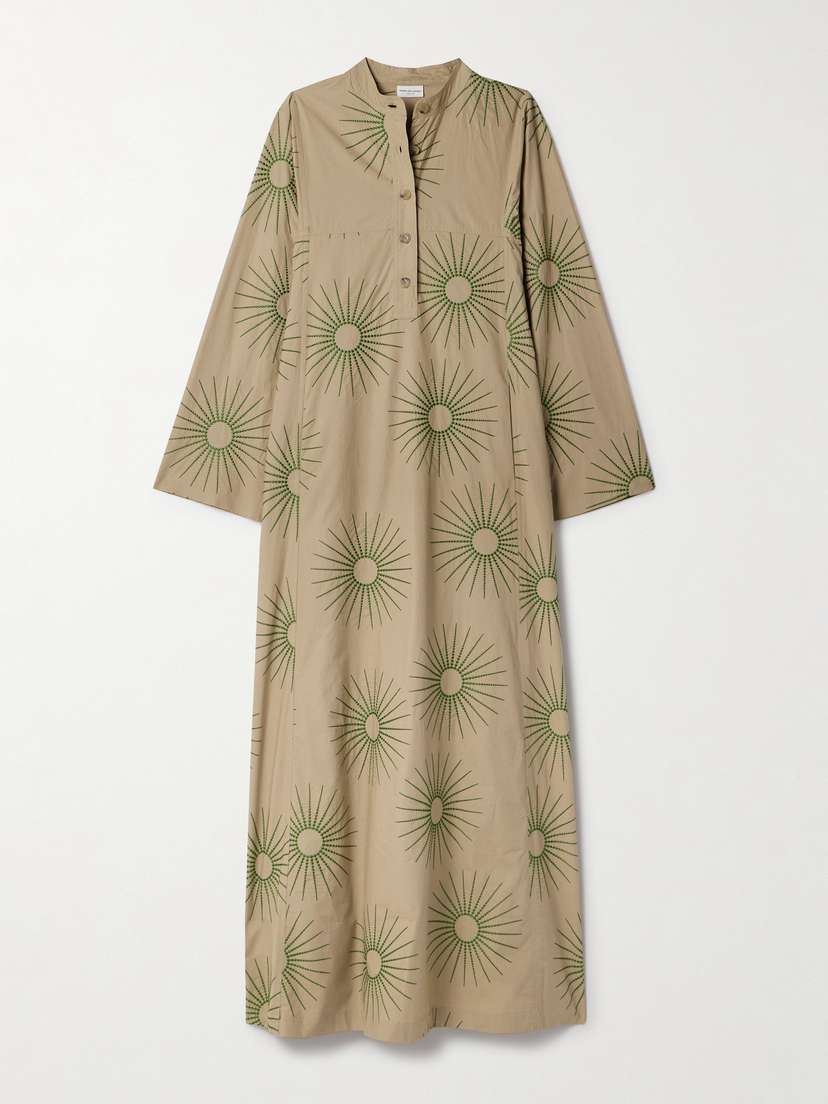 Dries Van Noten Embroidered Cotton-poplin Maxi Dress