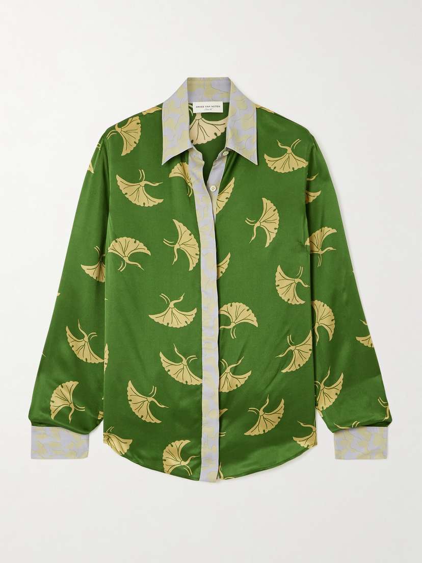 Dries Van Noten Printed Silk-blend Satin Shirt