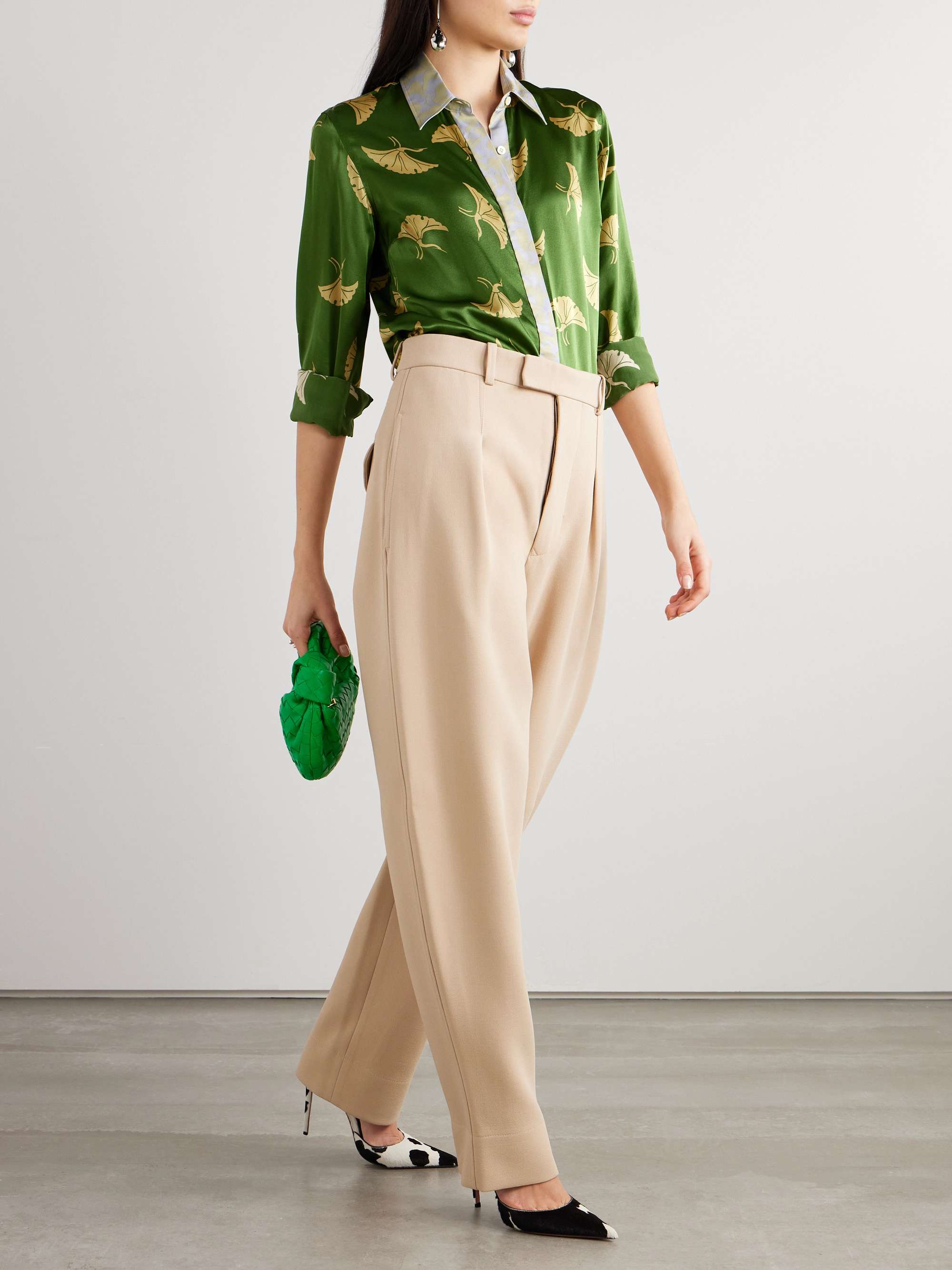 DRIES VAN NOTEN Printed silkblend satin shirt NETAPORTER