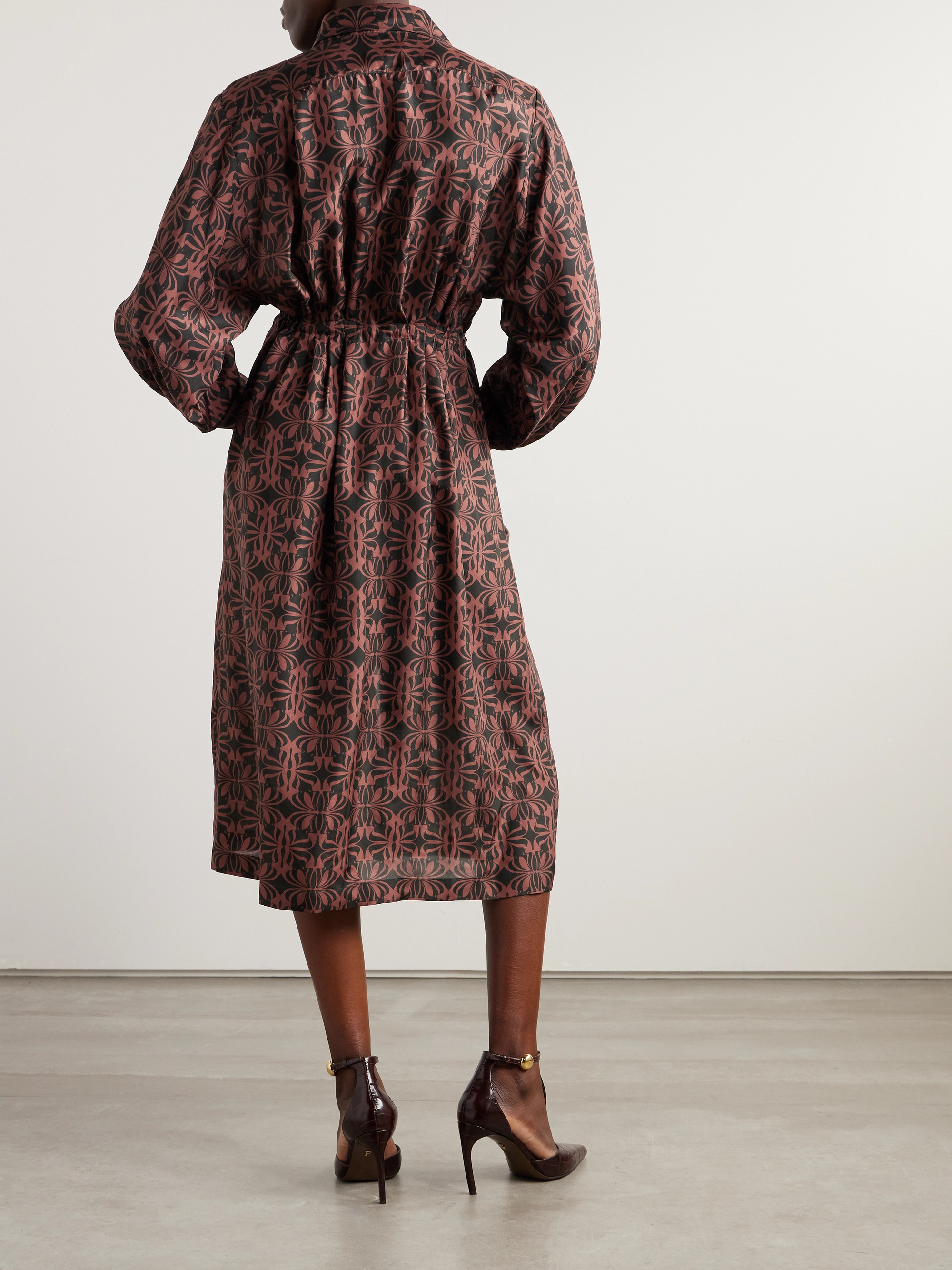 Dries Van Noten - Printed silk midi shirt dress | Plush