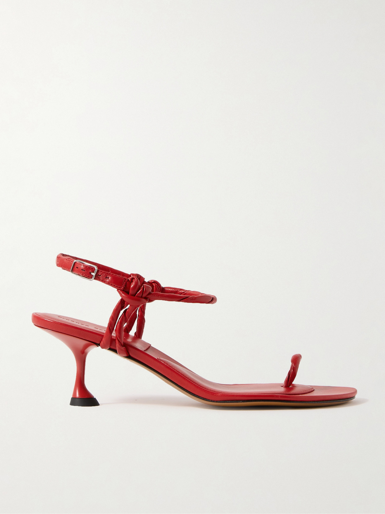 Shop Proenza Schouler Tee Toe Ring Knotted Leather Sandals In Red