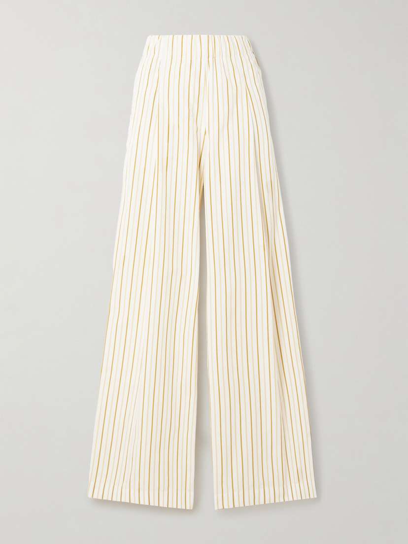 Dries Van Noten Striped Cotton Wide-leg Pants