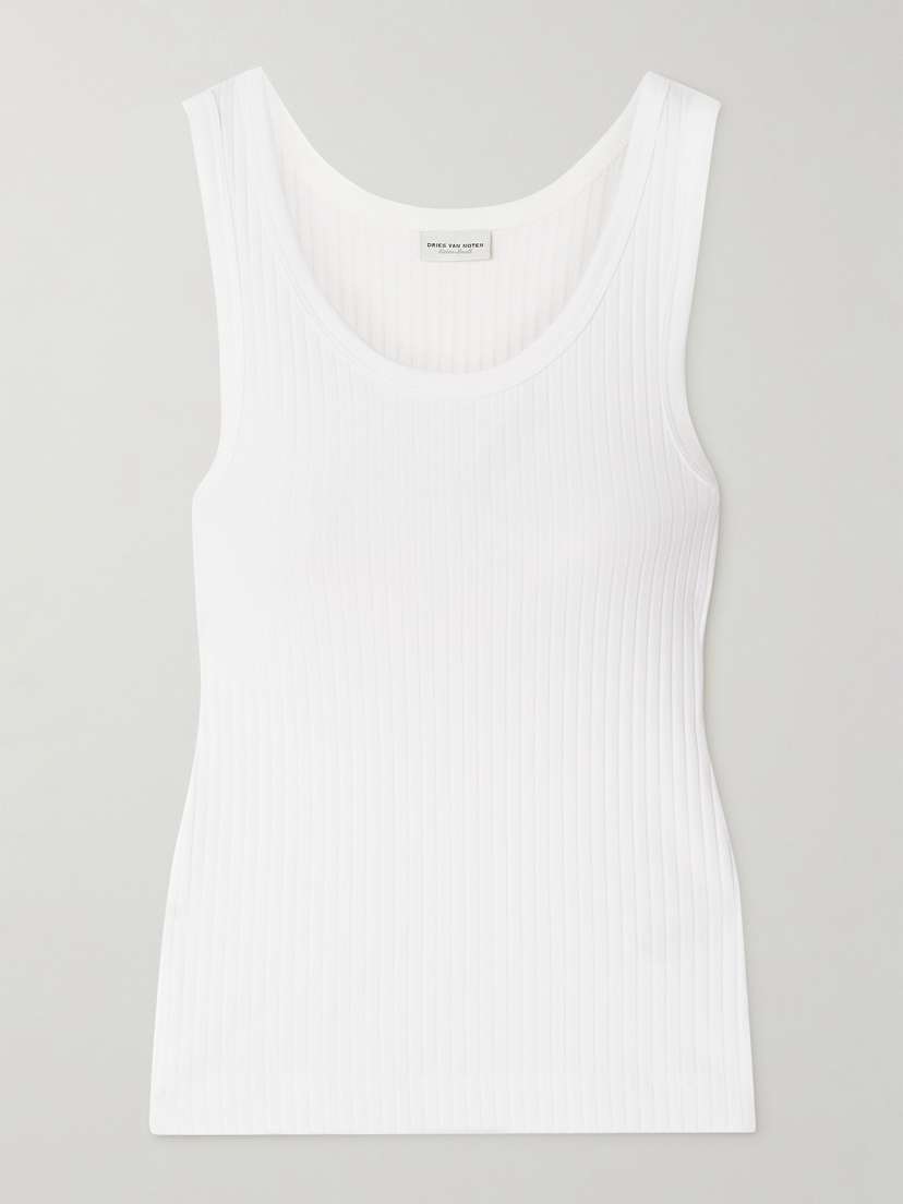 Dries Van Noten Ribbed Cotton And Modal-blend Jersey Tank