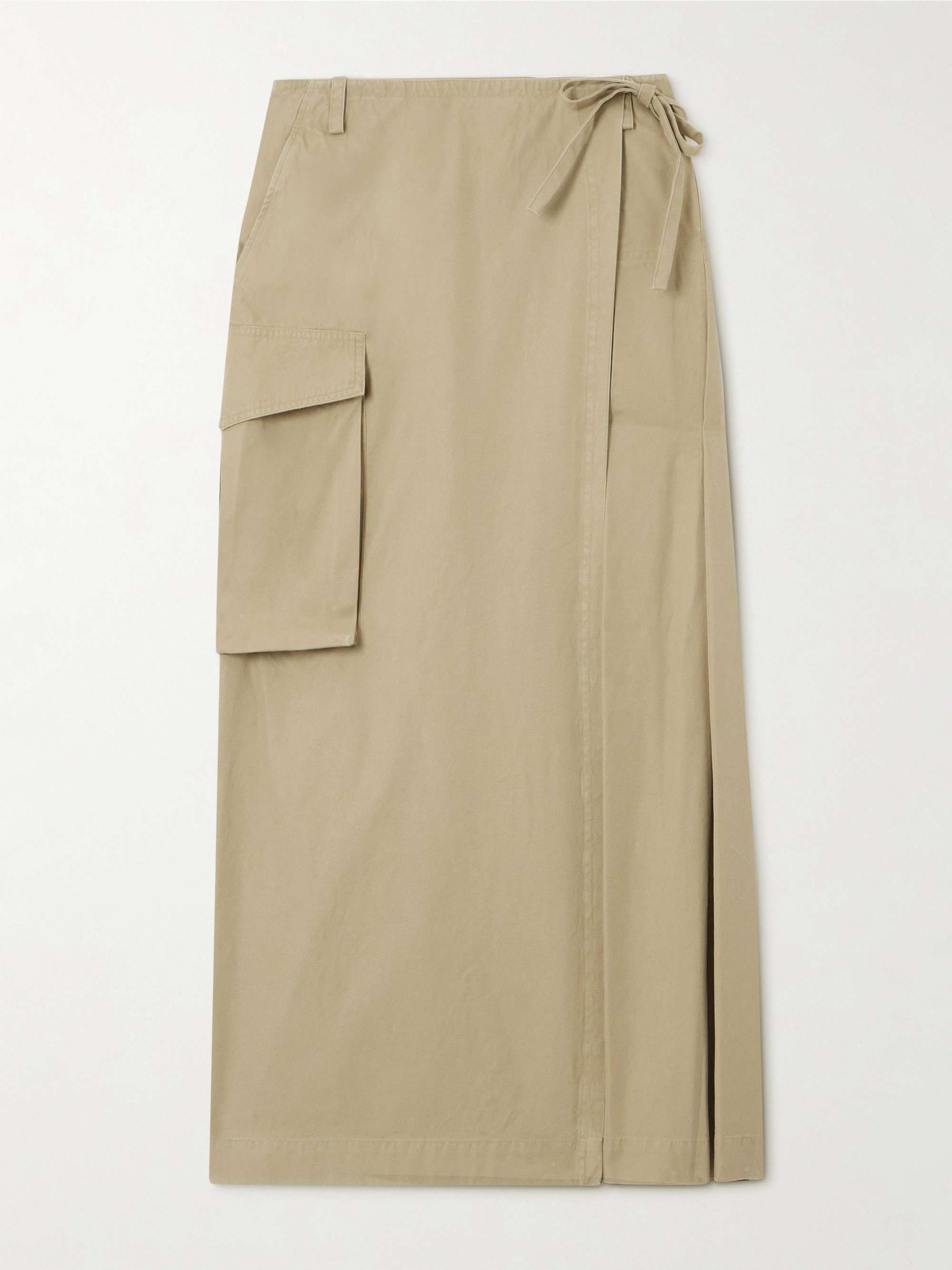 DRIES VAN NOTEN Pleated cotton-twill maxi wrap skirt | NET-A-PORTER 