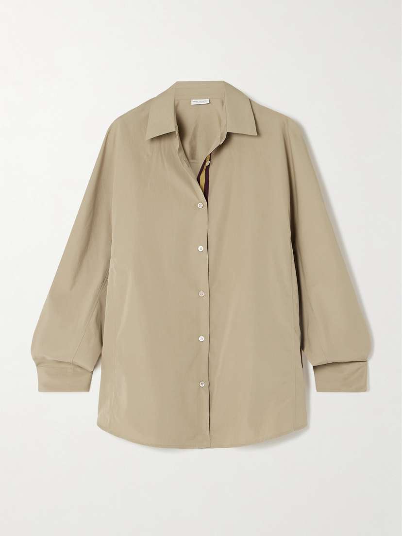 Dries Van Noten Grosgrain-trimmed Cotton-poplin Shirt