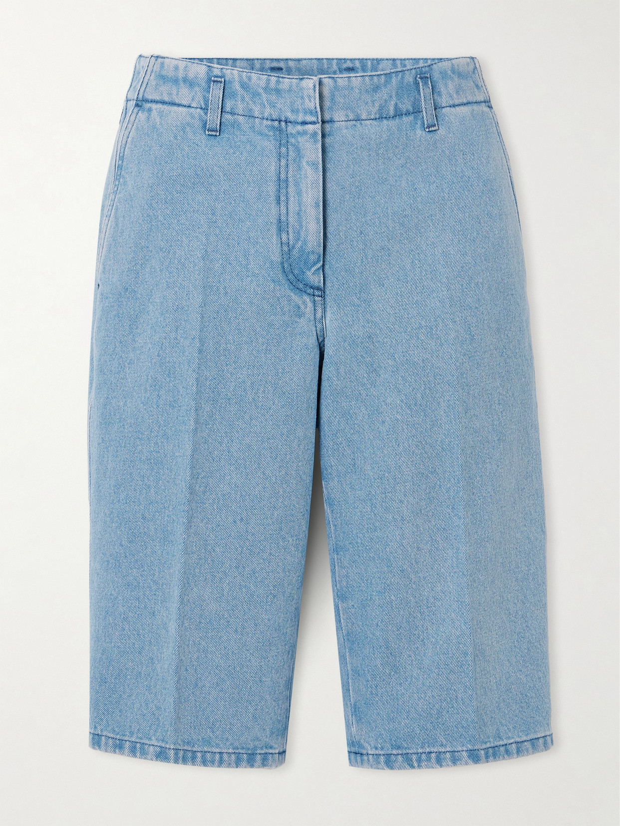 Dries Van Noten Blue Tailored Denim Shorts In 514 Light Blue