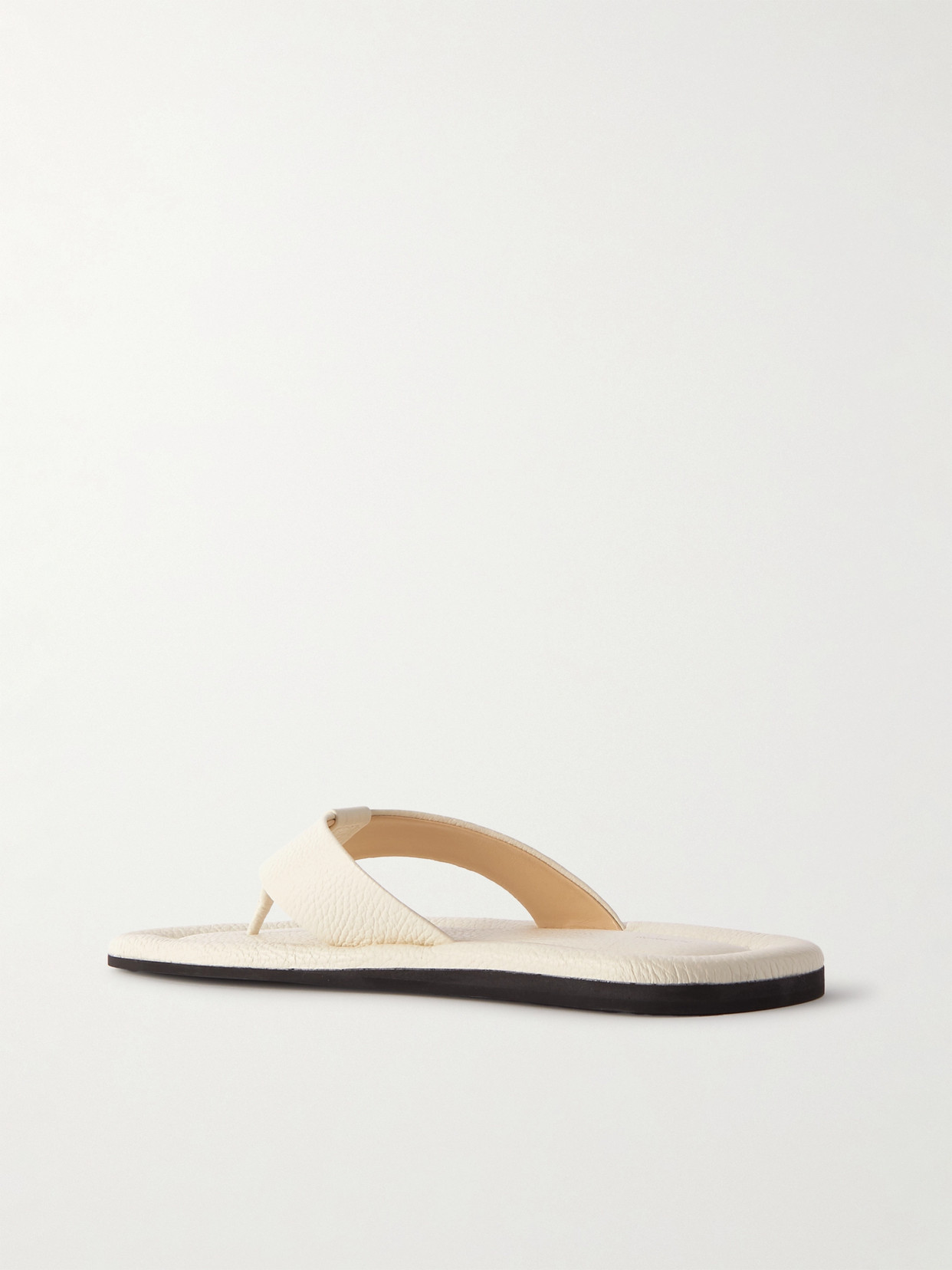 Shop Proenza Schouler Cooper Textured-leather Flip Flops In Cream