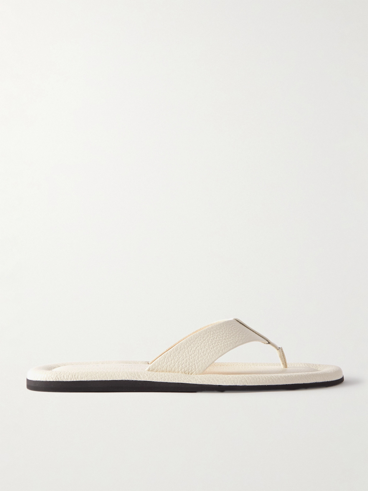 Proenza Schouler Cooper Textured-leather Flip Flops In Cream