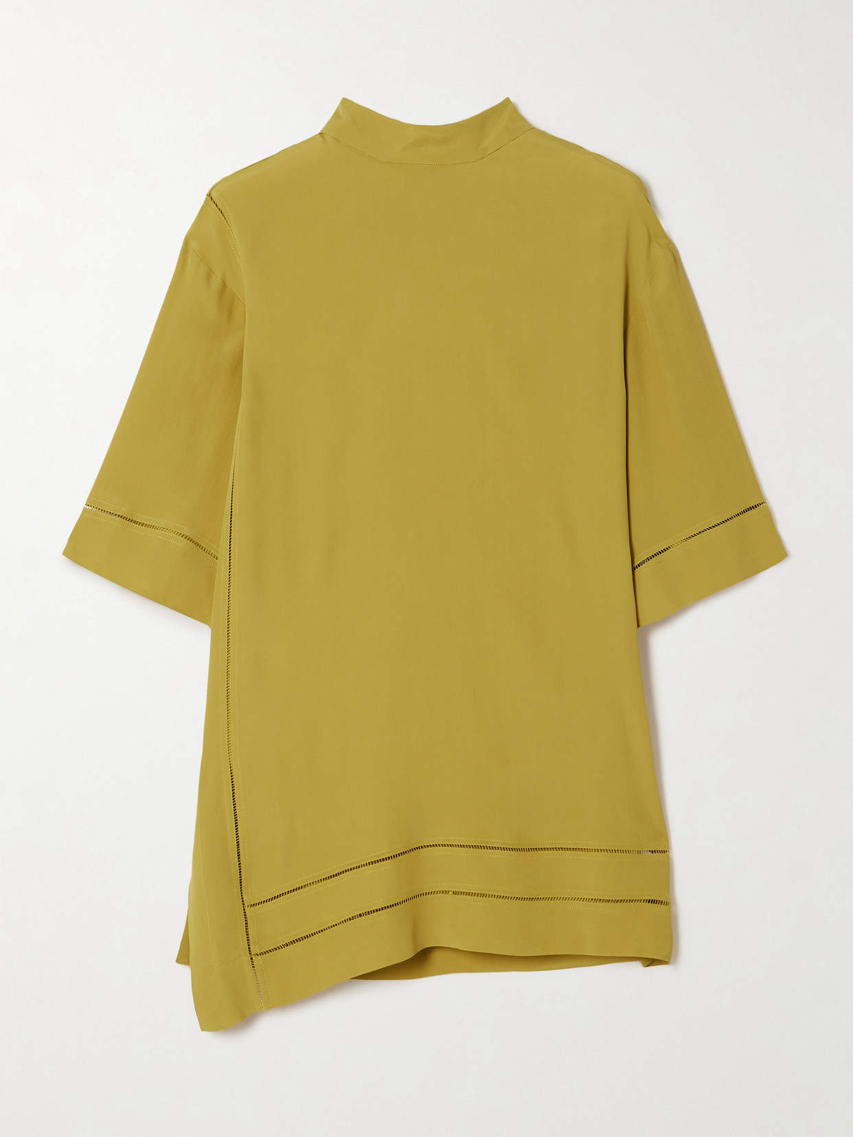 Dries Van Noten Crepe De Chine T-shirt In Yellow