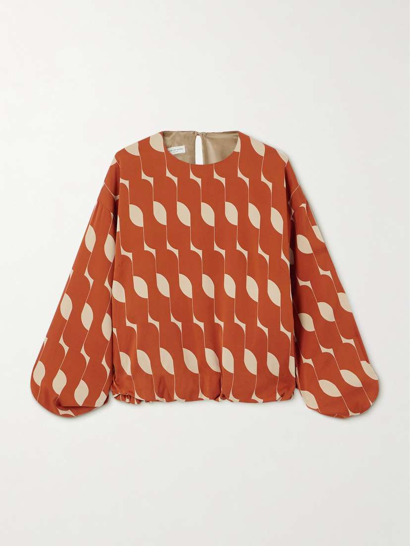 Dries Van Noten Printed Silk-blend Blouse