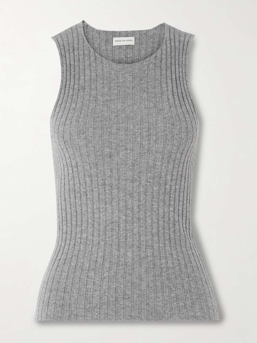 Dries Van Noten Ribbed Cashmere Tank