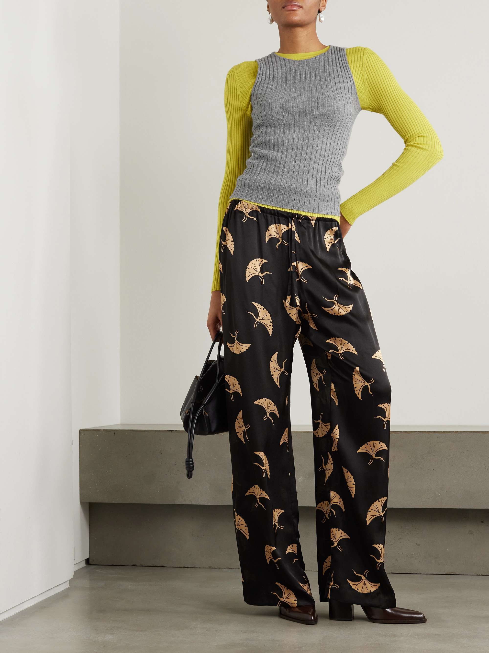 DRIES VAN NOTEN Printed crepe de chine pants | NET-A-PORTER DRIES VAN NOTEN Printed crepe de chine pants | NET-A-PORTER