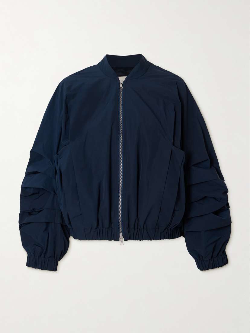 Dries Van Noten Gathered Satin Bomber Jacket