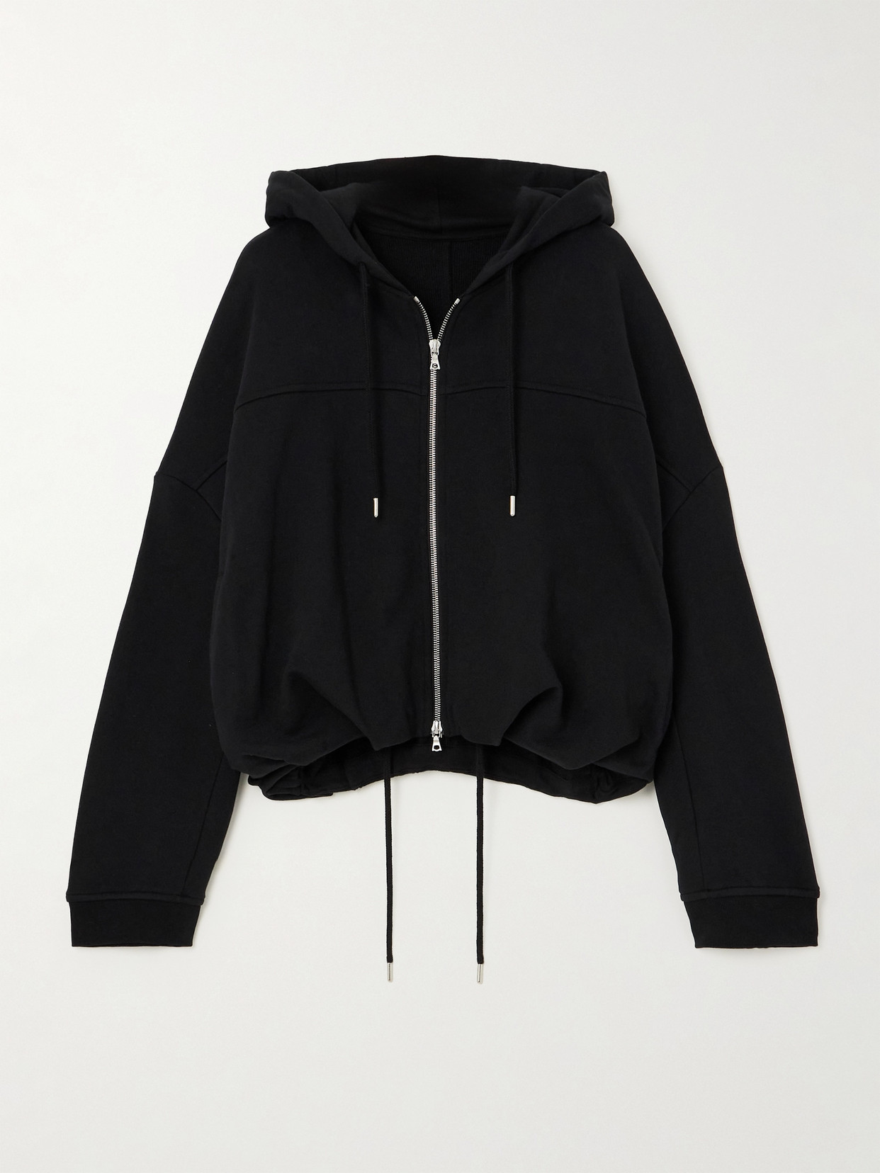 Shop Dries Van Noten Hasto Cotton-jersey Hoodie In Black