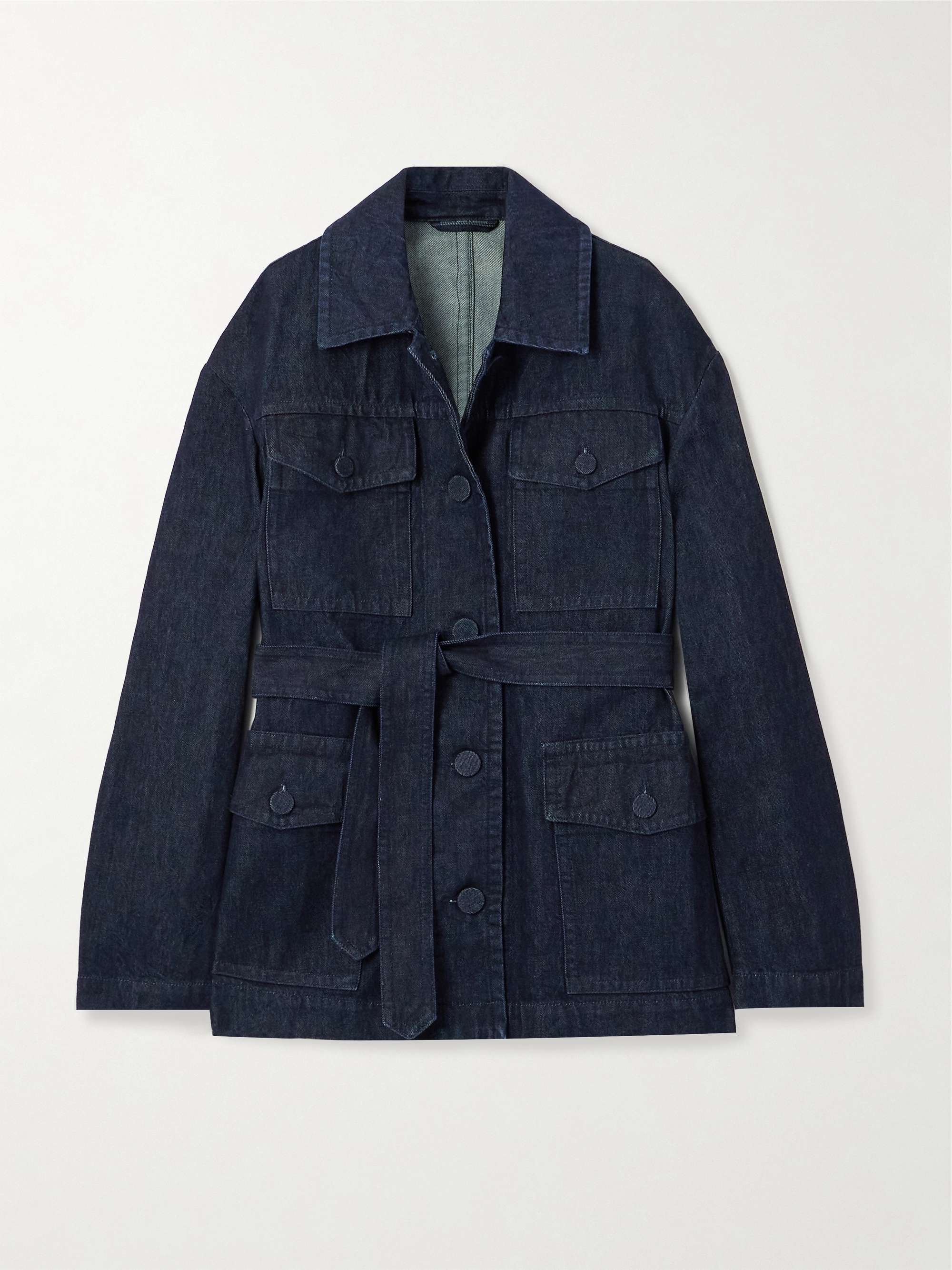 DRIES VAN NOTEN Vado belted denim jacket | NET-A-PORTER