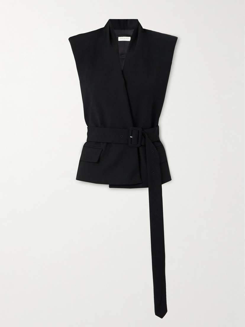 Dries Van Noten Belted Twill Vest