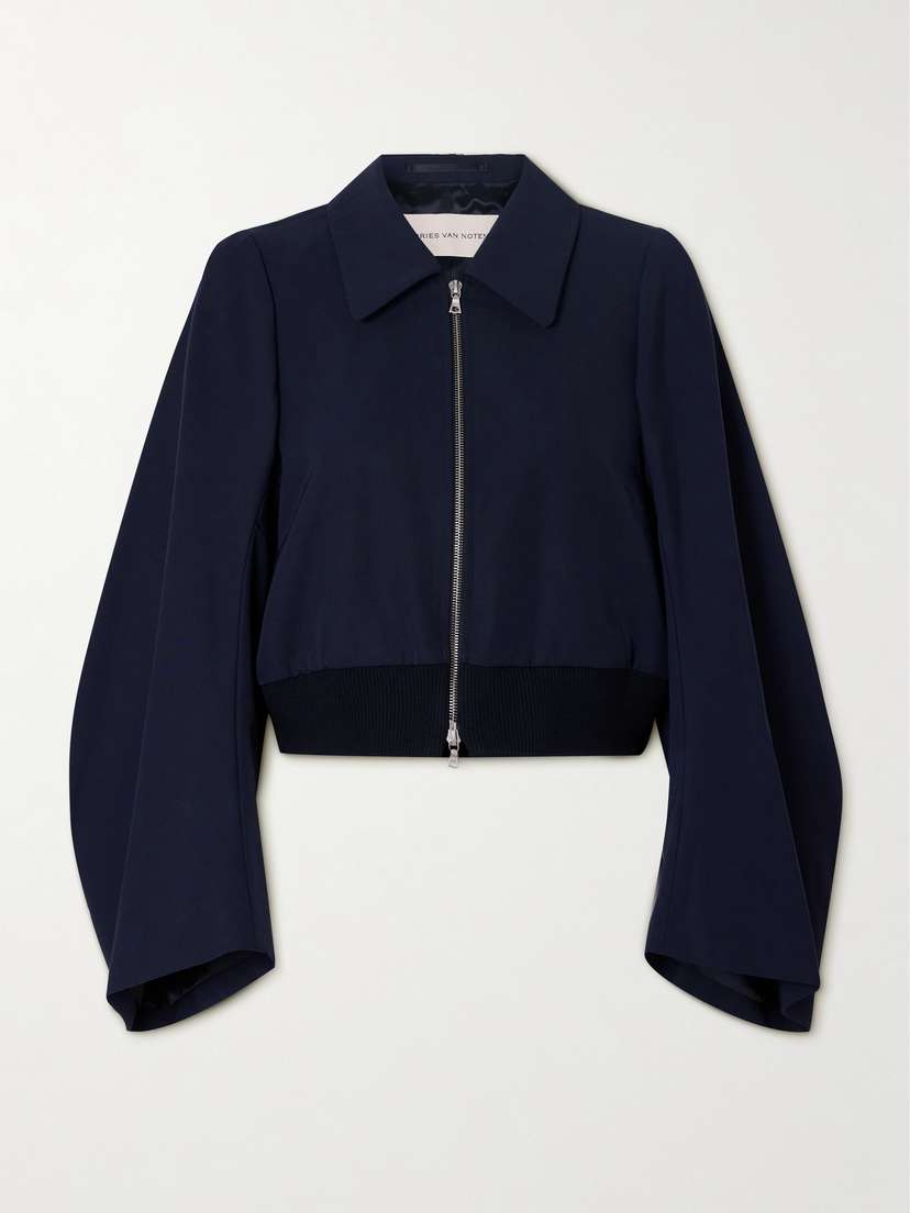 Dries Van Noten Cropped Twill Bomber Jacket