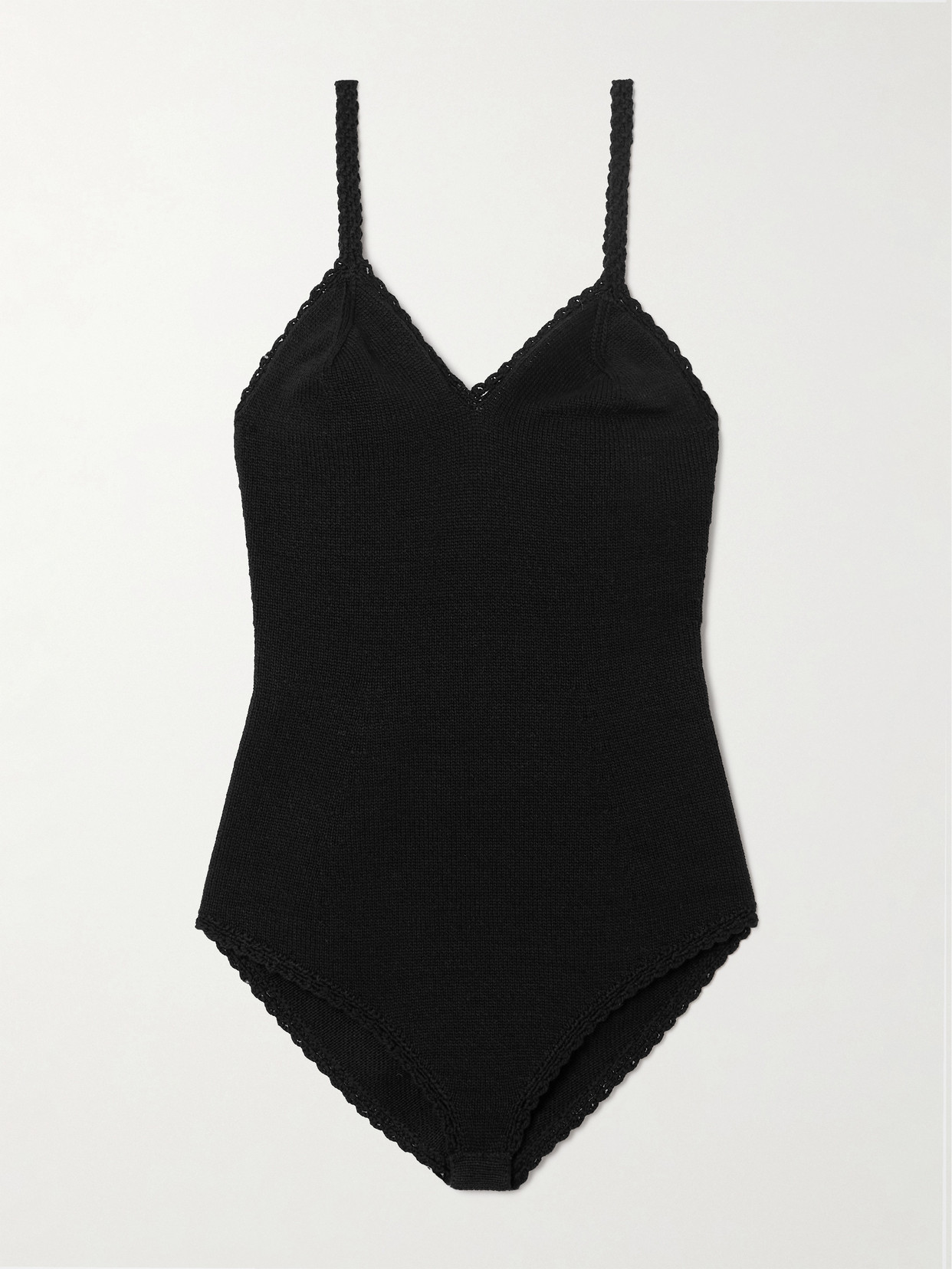 Dries Van Noten Knitted Cotton-blend Bodysuit In Black