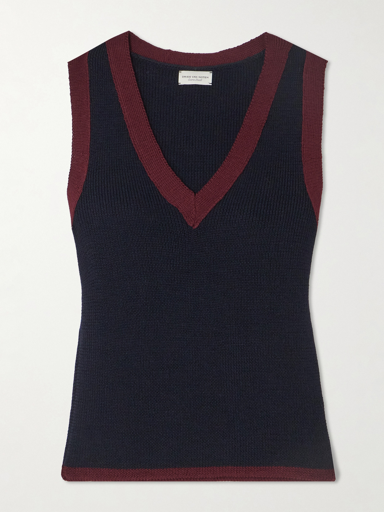 Dries Van Noten Wool-blend Jumper Waistcoat In Blue