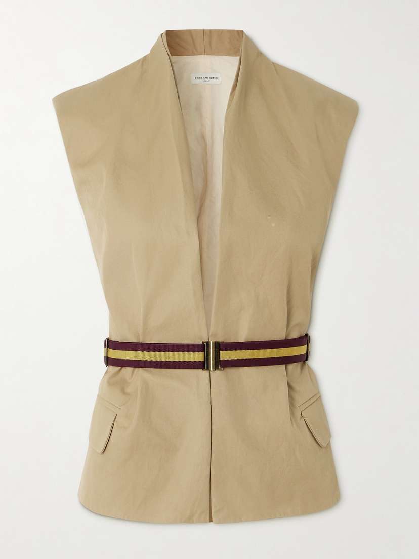 Dries Van Noten Belted Cotton-twill Vest