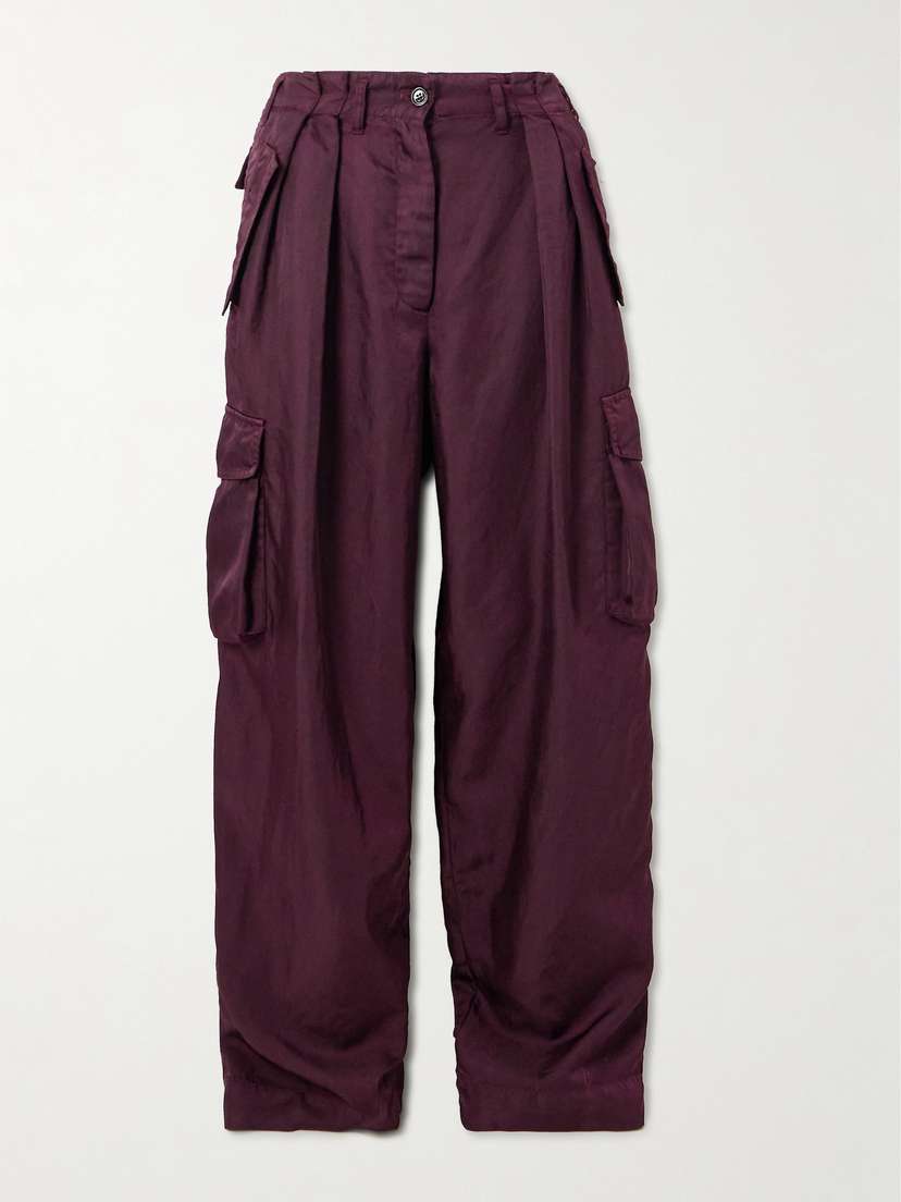 Dries Van Noten Pleated Twill Straight-leg Cargo Pants