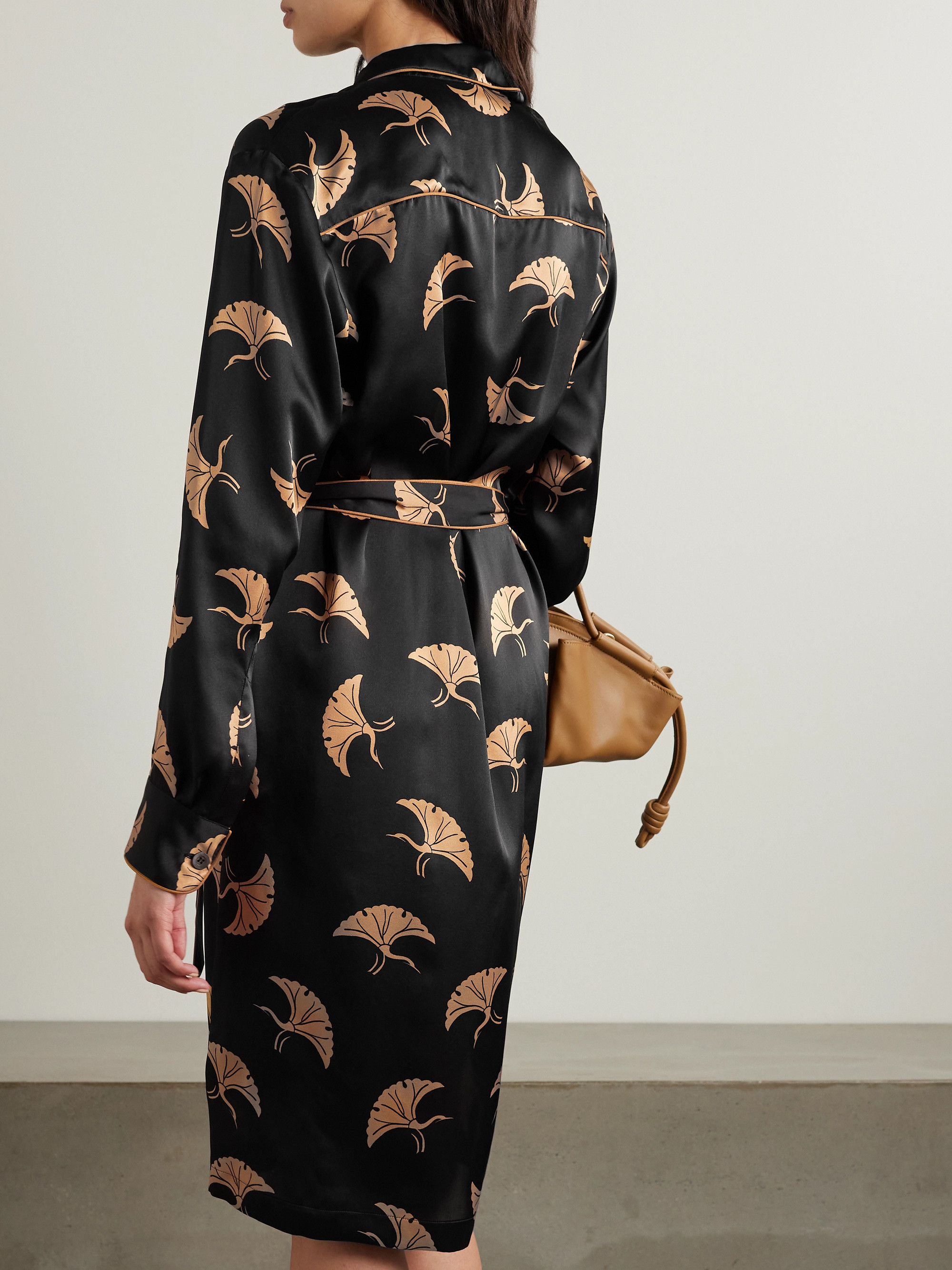 Dries Van Noten Belted printed silk shirt dress thumbnail