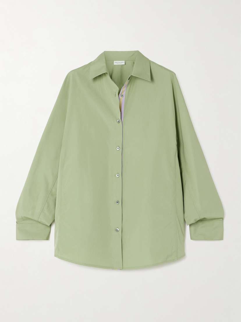 Dries Van Noten Grosgrain-trimmed Cotton-poplin Shirt