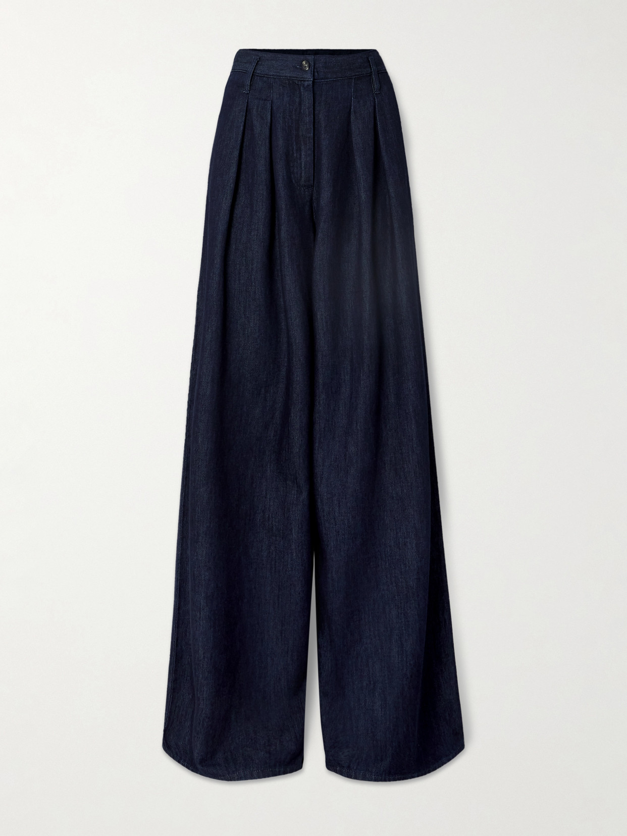 Dries Van Noten Indigo Pleated Jeans In 507 Indigo