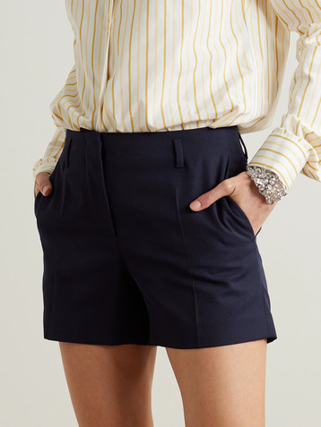 Dries Van Noten Pleated twill shorts