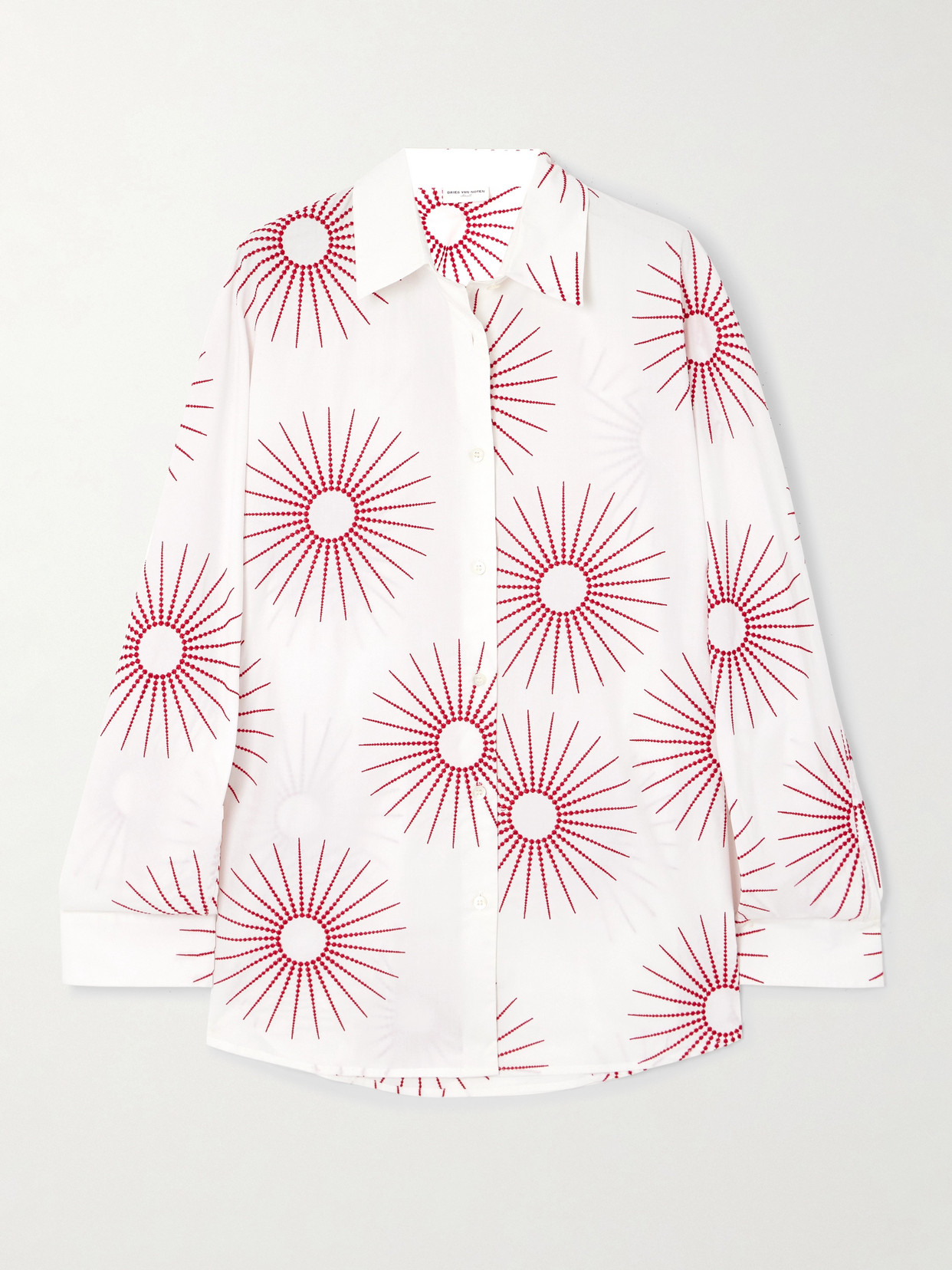 Dries Van Noten Embroidered Cotton-poplin Shirt - White
