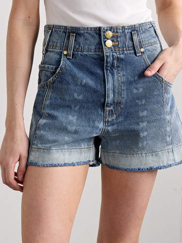 Ulla Johnson The Charlotte frayed bleached denim shorts