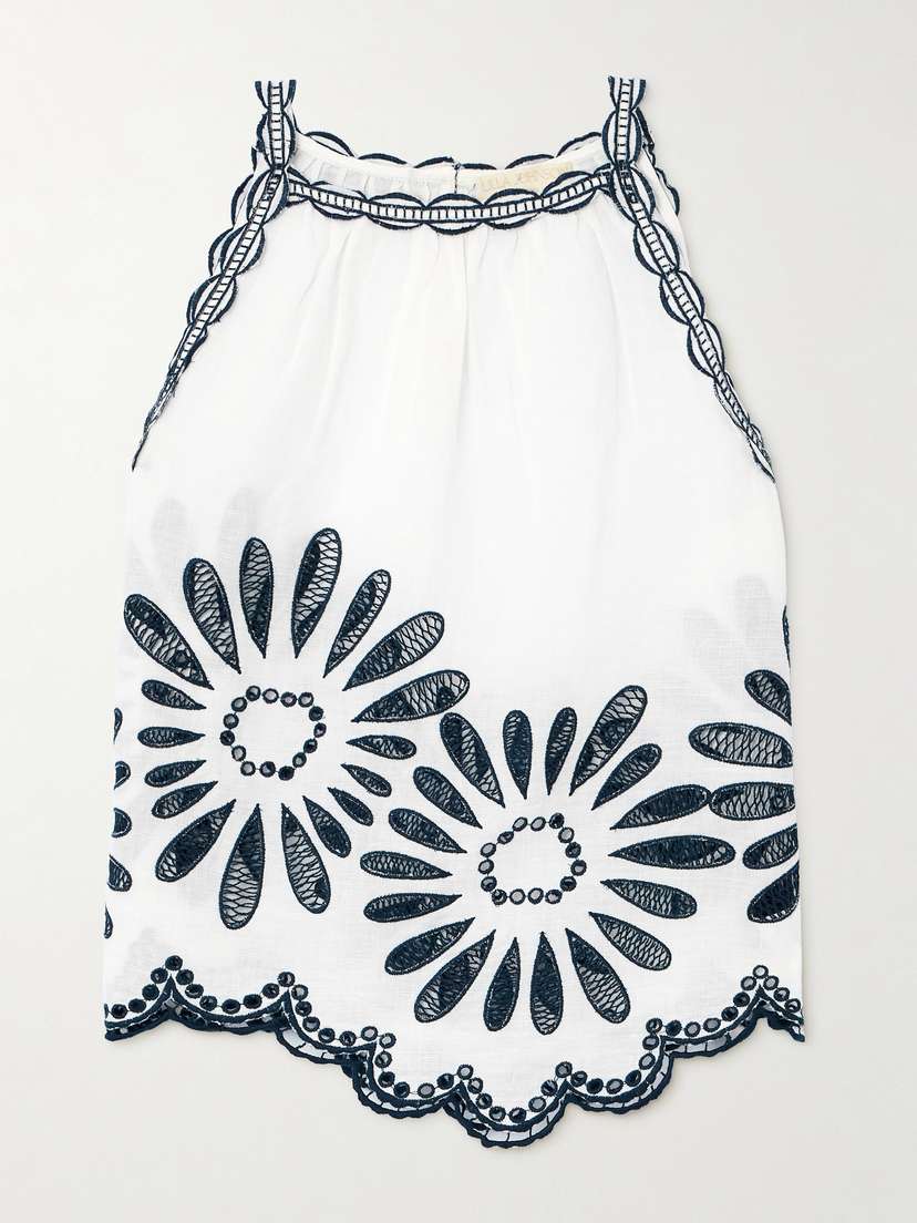 Ulla Johnson Jolie Broderie Anglaise Linen And Cotton-blend Tank