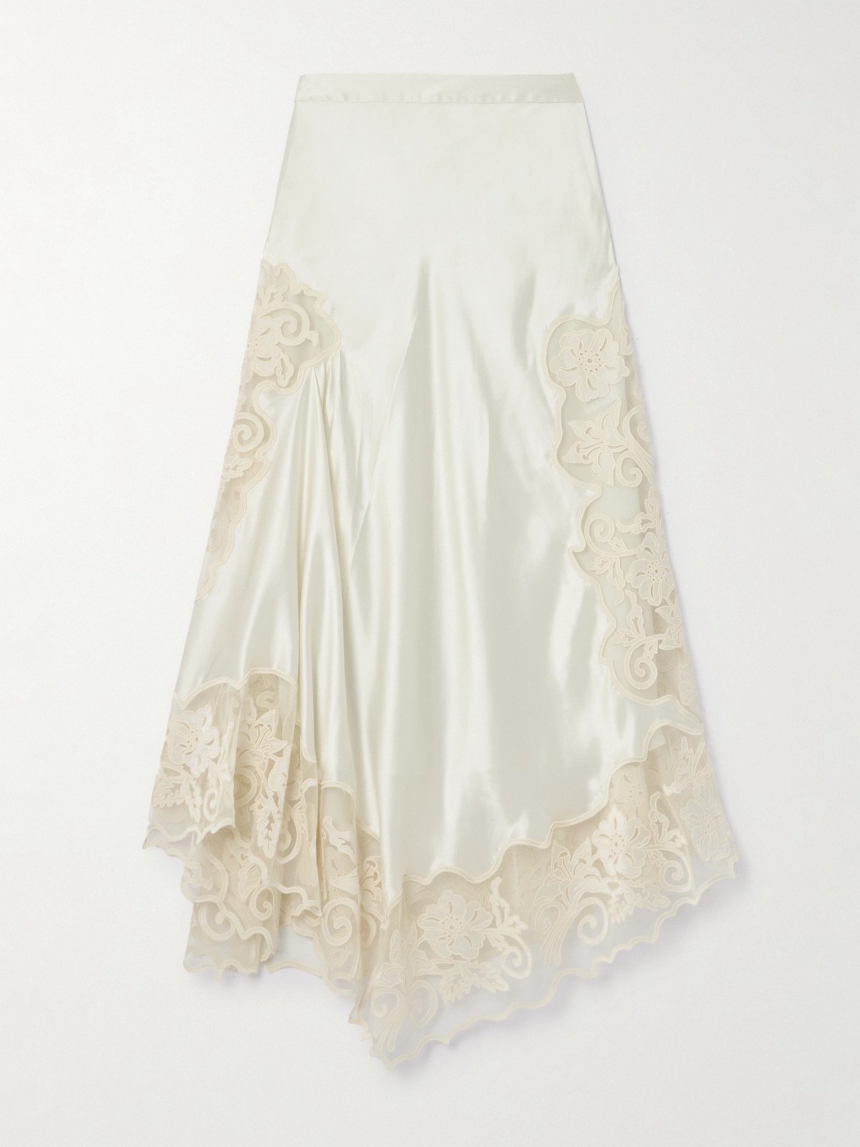 Ulla Johnson Cressida Lace Midi Skirt In White