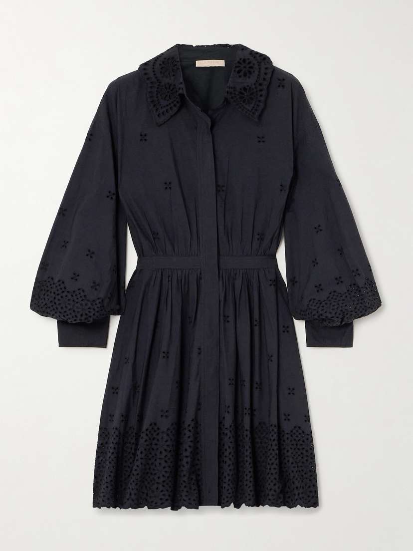 Ulla Johnson Gemma Broderie Anglaise Cotton-poplin Mini Shirt Dress