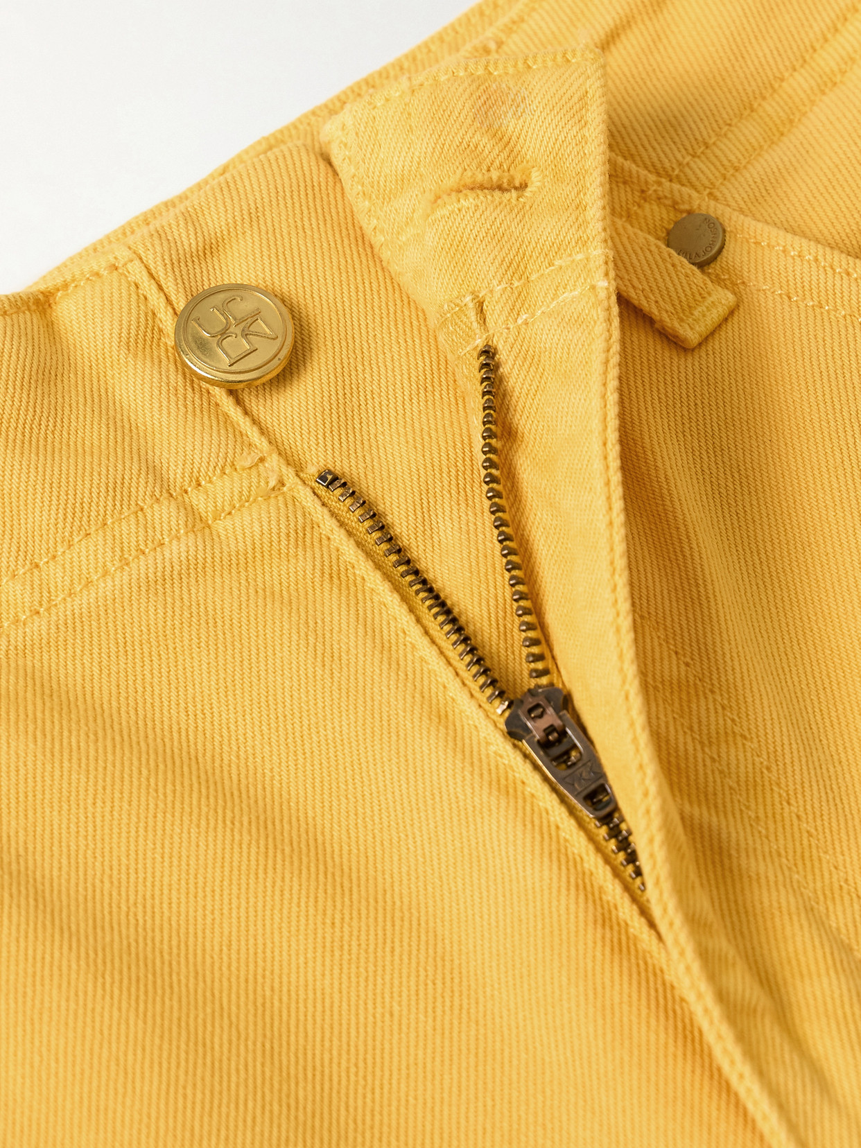 Ulla Johnson The Olympia Cropped High-rise Wide-leg Jeans In Yellow