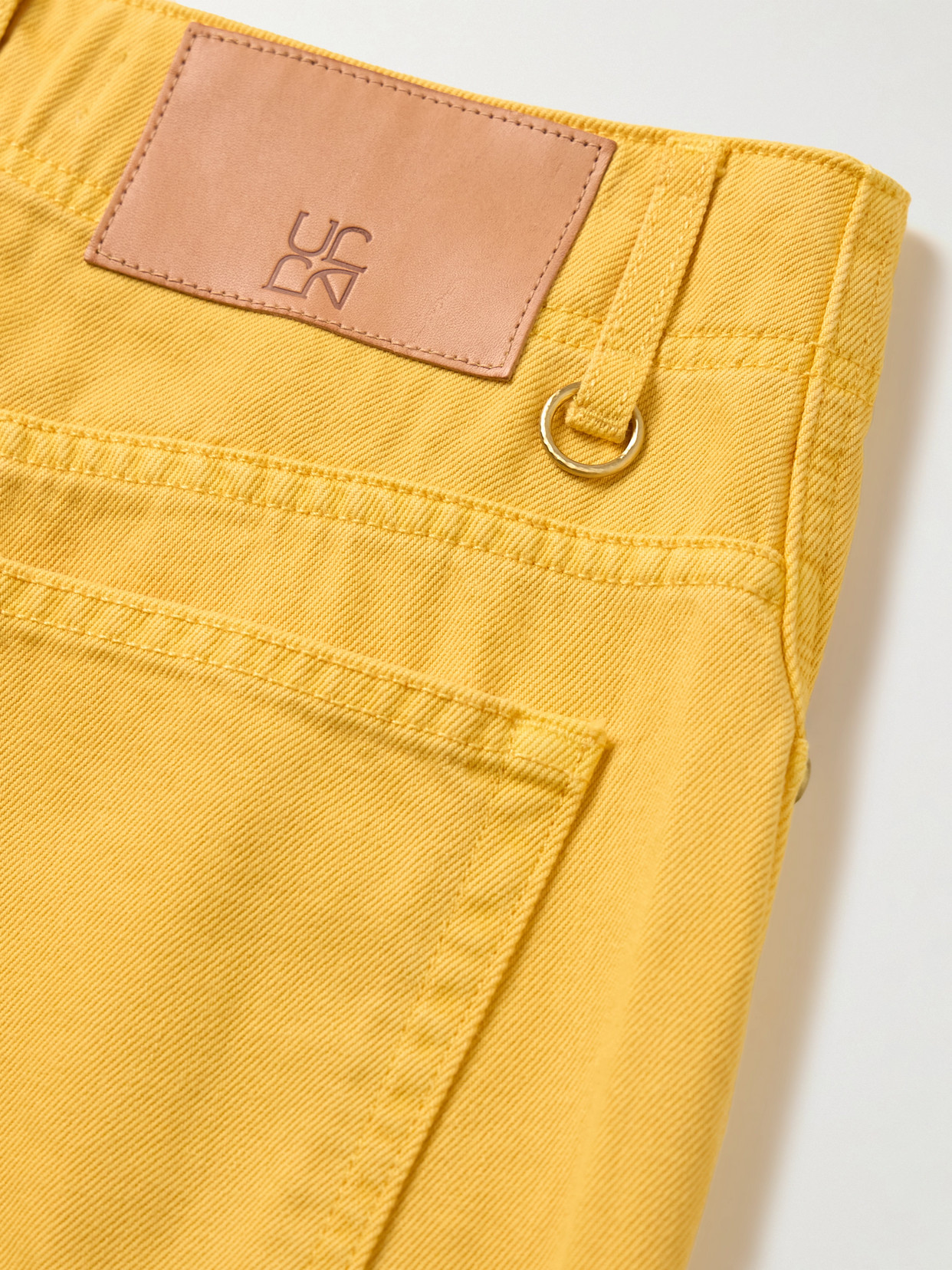 Shop Ulla Johnson The Olympia Cropped High-rise Wide-leg Jeans In Yellow